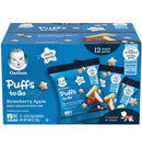 Gerber Puffs to Go Cereal Snack Packs, Strawberry Apple, 0.5 OZ, 12 CT - Trustables