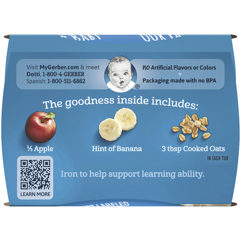 Gerber Baby Food, 2nd Foods, Apple Banana with Oatmeal, 8 OZ - Trustables