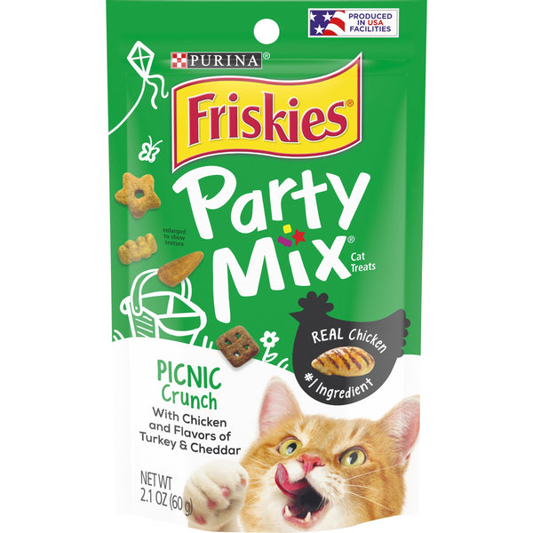Friskies Party Mix Picnic Crunch Adult Cat Treats, 2.1 OZ - Trustables