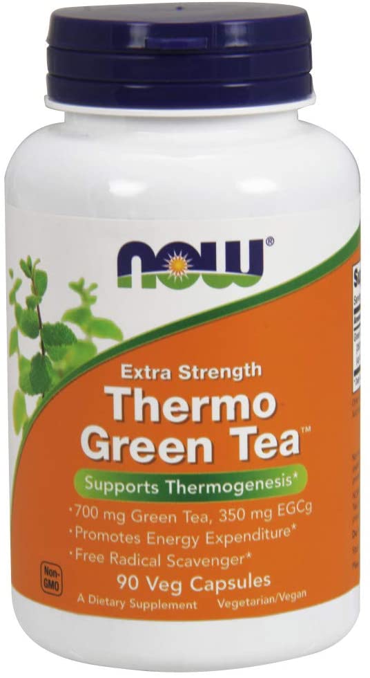 NOW Supplements, Thermo Green Tea , Extra Strength, with 700 mg Green Tea and 350 mg EGCg, 90 Veg Capsules - Trustables
