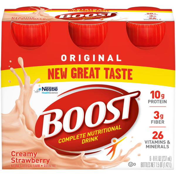 Boost Original Complete Nutritional Drink, Creamy Strawberry, 8 oz, 6 CT - Trustables