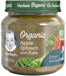 Gerber 2nd Foods, Organic Apple Spinach with Kale, 4 OZ - Trustables