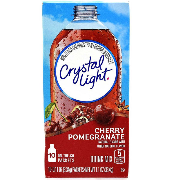 Crystal Light On-the-Go Sugar-Free Cherry Pomegranate Drink Mix, 10 CT - Trustables