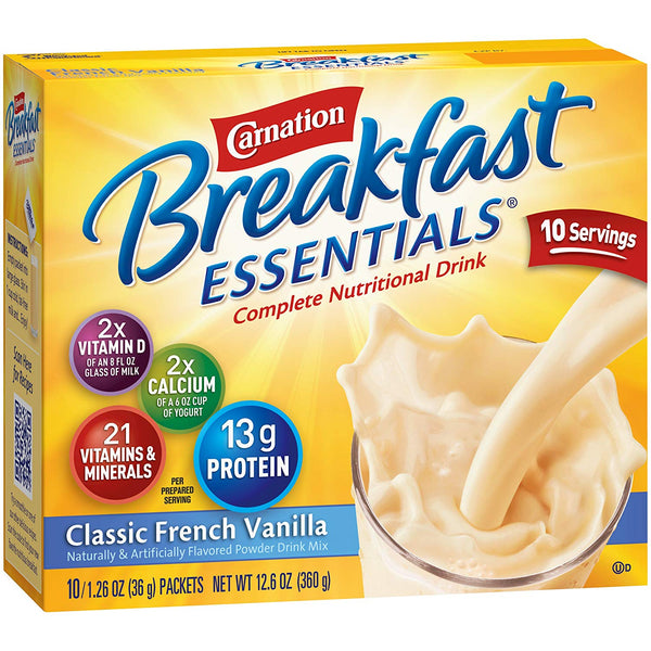 Carnation Breakfast Essentials® Instant Classic French Vanilla Complete Nutritional Drink,12.6 OZ - Trustables