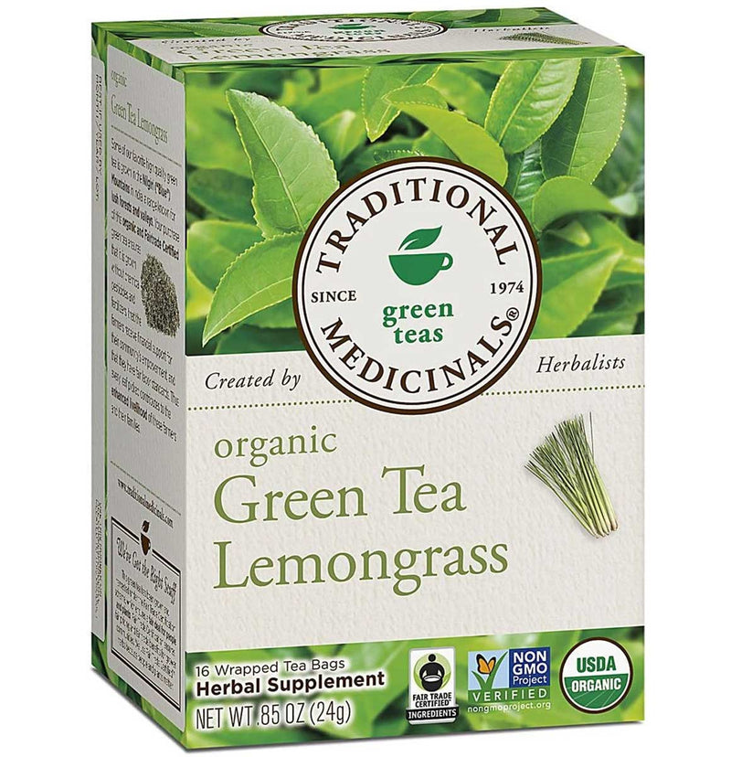 Traditional Medicinals Organic Green Tea Lemongrass Tea, 16 Tea Bags - Trustables