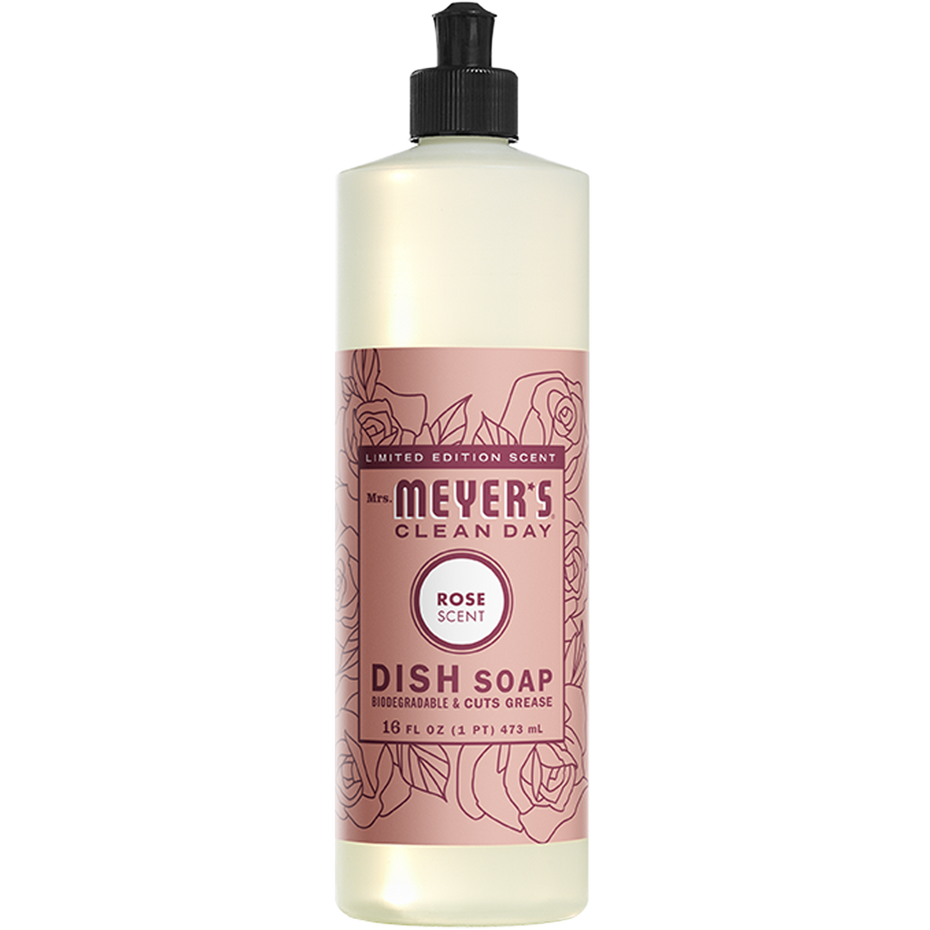 Meyer's Liquid Dish Soap Enchanting Rose Scent, 16 Ounce