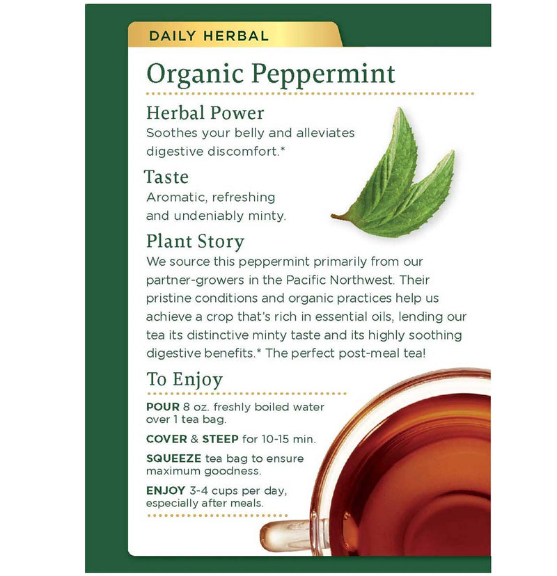 Traditional Medicinals Organic Peppermint Herbal Leaf Tea, 16 Tea Bags - Trustables