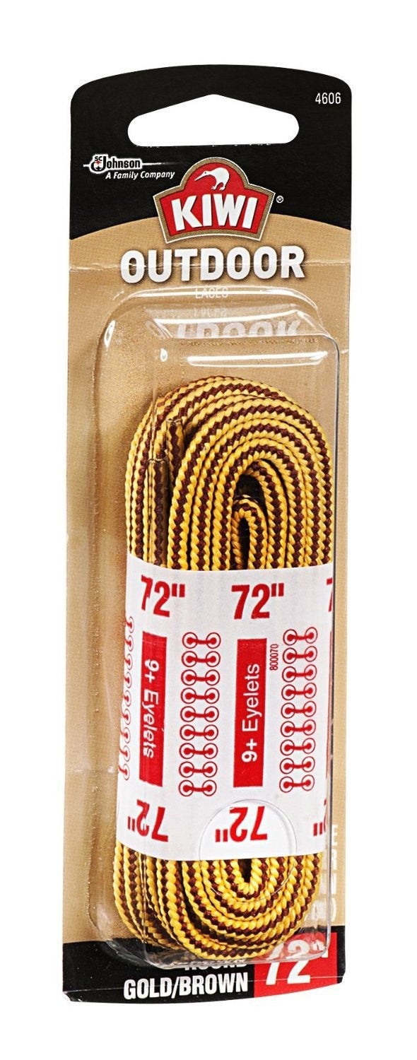 KIWI Outdoor Rawhide 72" Round Gold Replacement Shoe Laces, 1 PAIR - Trustables