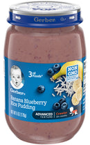 Gerber 3rd Foods Baby Food Jars, Banana Blueberry Rice Pudding, 6 OZ - Trustables