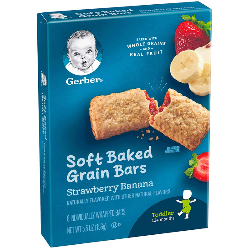 Gerber Fruit & Cereal Bars, Strawberry Banana, 5.5 OZ - Trustables