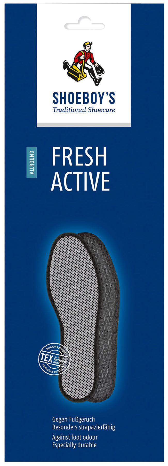 Shoeboy's Fresh Active Insoles - Activated Carbon Filter, Absorbs Foot Odor, Breathable Padded Polyester Fabric, Antislip - Men's & Women's Sizes - Trustables