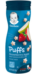 Gerber Puffs Cereal Snacks, Strawberry Apple, 1.48 OZ - Trustables