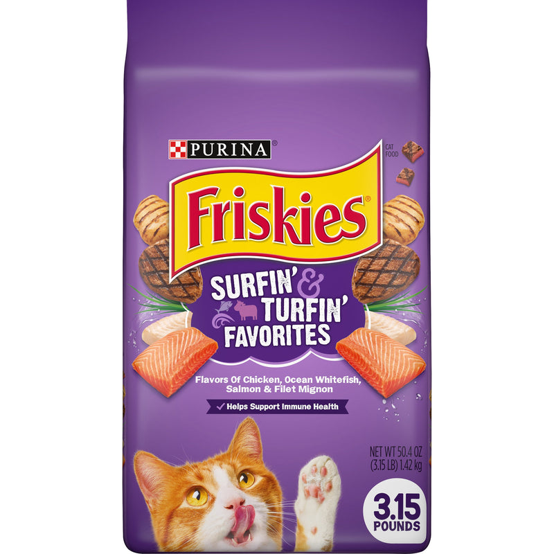 Friskies Surfin' & Turfin' Favorites Adult Dry Cat Food, 3.15 LB - Trustables
