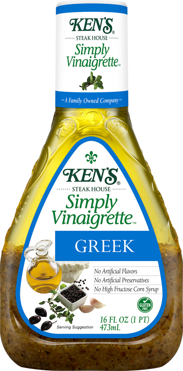 Ken's Steak House Simply Vinaigrette Greek Dressing, 16 Ounce - Trustables