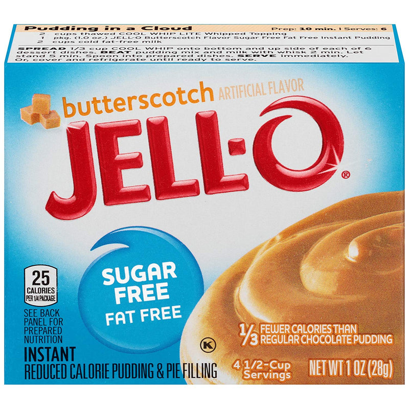 Jell-O Instant Pudding Butter scotch Sugar Free, 1 OZ - Trustables
