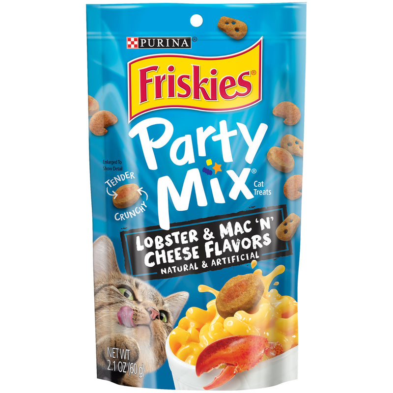 Friskies Party Mix Tender Crunchy Lobster Mac N' Cheese Cat Treats, 2.1 OZ - Trustables