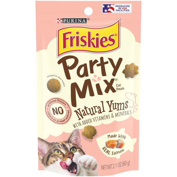 Friskies Party Mix Natural Yums With Real Salmon Cat Treats, 2.1 OZ - Trustables