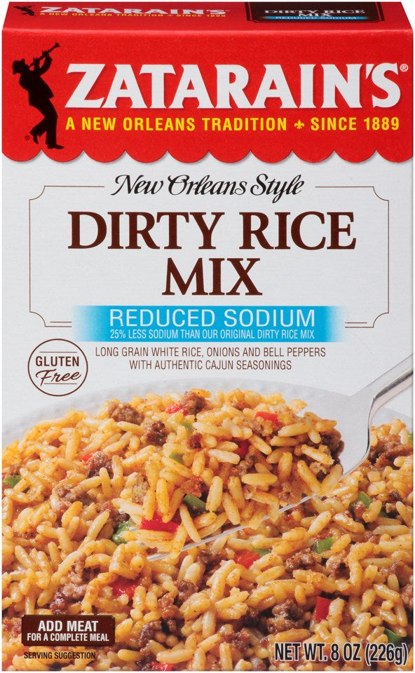 Zatarain's Reduced Sodium Dirty Rice Mix, 8 OZ - Trustables