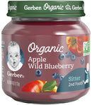 Gerber 2nd Foods, Organic Apple Wild Blueberry, 4 OZ - Trustables