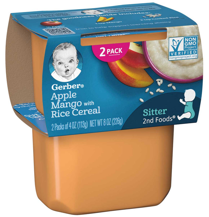 Gerber 2nd Foods Apple Mango with Rice Cereal, 8 oz - Trustables