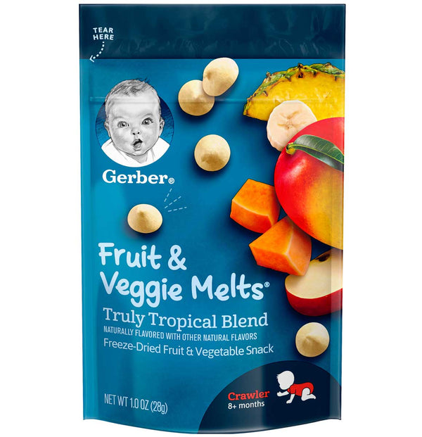 Gerber Fruit & Veggie Melts,Truly Tropical Blend, 1 OZ - Trustables