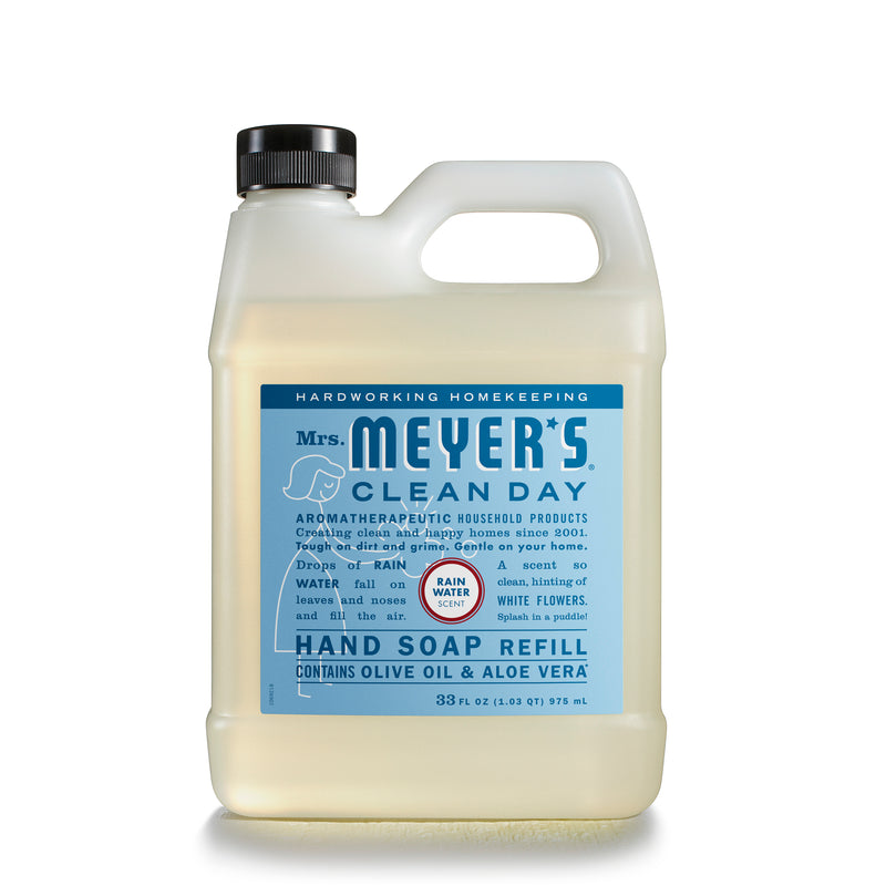 Mrs. Meyer's Clean Day RainWater Scented Liquid Hand Soap Refill, 33oz bottle - Trustables