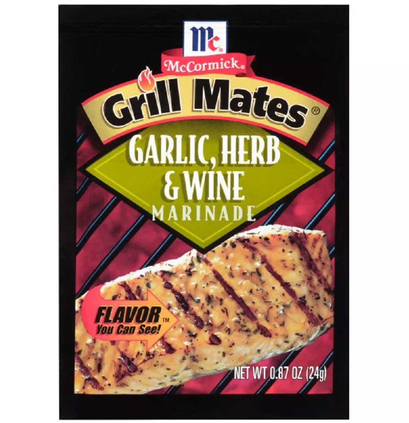 McCormick Grill Mates Garlic Herb & Wine Marinade Packet, 0.87 OZ - Trustables