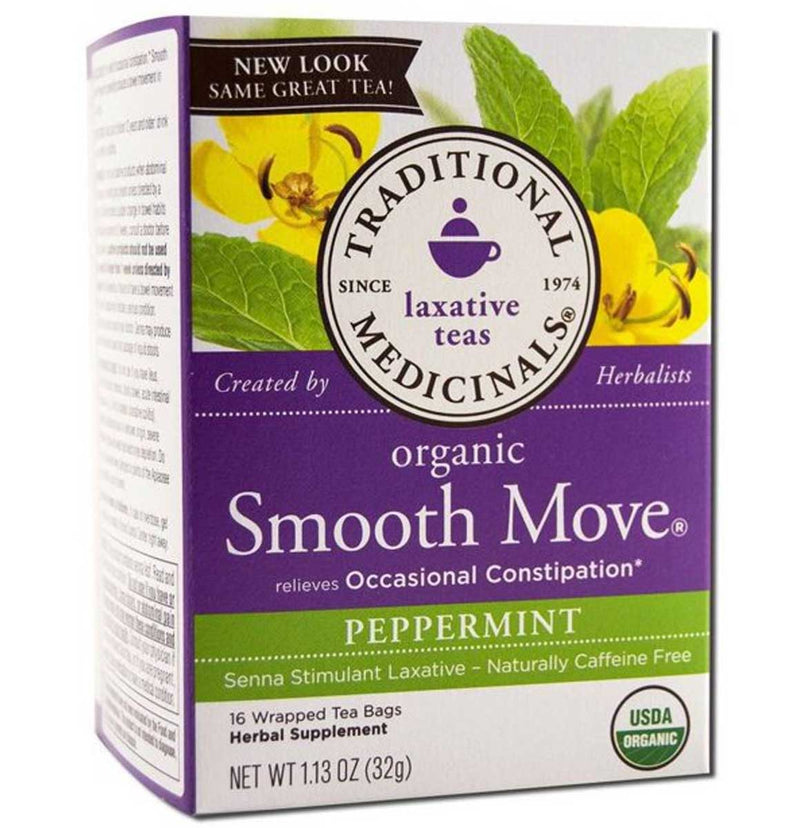 Traditional Medicinals Organic Smooth Move Peppermint Laxative Tea, 16 Tea Bags - Trustables