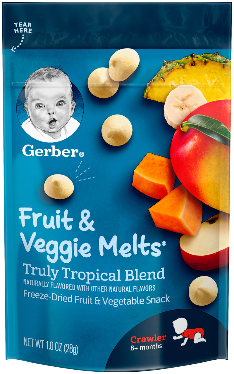 Gerber Fruit & Veggie Melts,Truly Tropical Blend, 1 OZ - Trustables