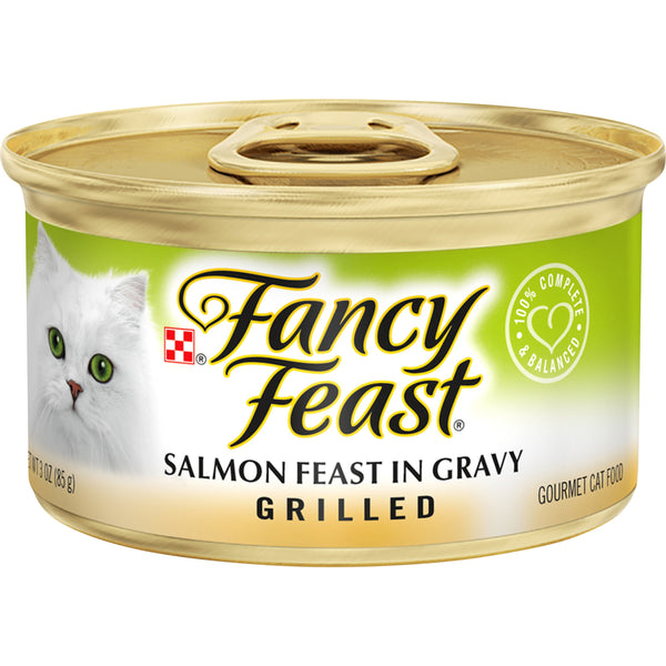 Purina Fancy Feast Grilled Salmon Feast in Gravy Wet Cat Food, 3 OZ - Trustables