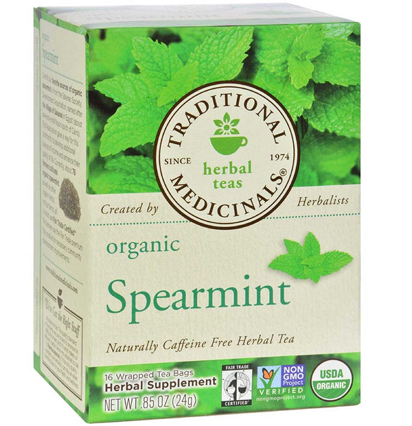 Traditional Medicinals Organic Spearmint Herbal Tea, 16 Tea Bags - Trustables