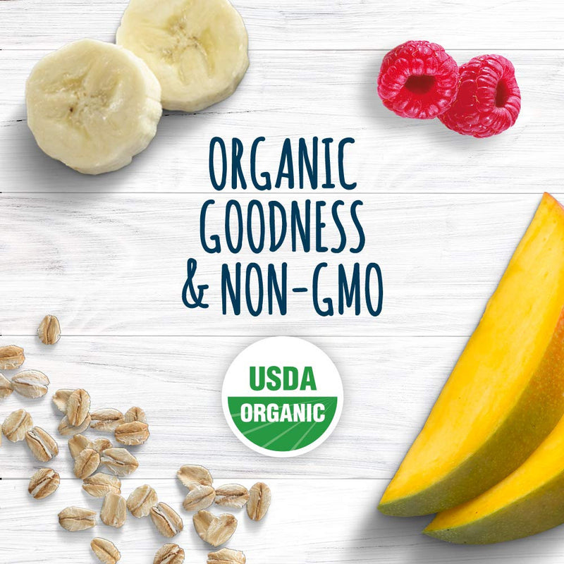 Gerber Organic Cereal Bars Variety Pack, 1 Organic Banana Mango Prune 5.5 OZ, 1 Organic Raspberry Pomegranate 5.5 OZ, 1 CT - Trustables