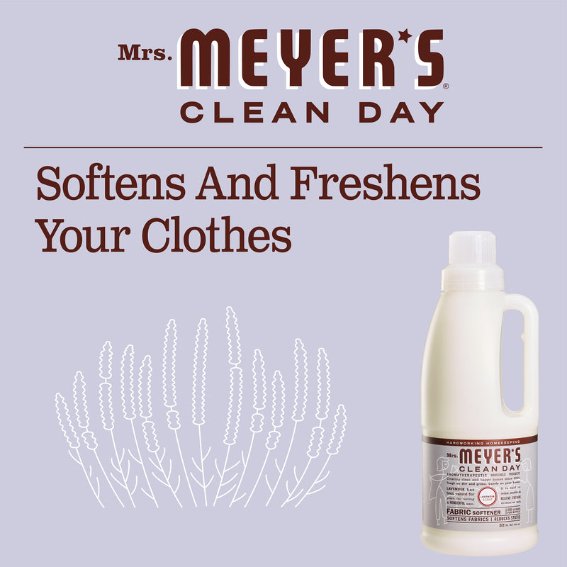 Mrs. Meyer's Clean Day Liquid Fabric Softener Bottle, Lavender Scent, 32 fl oz - Trustables