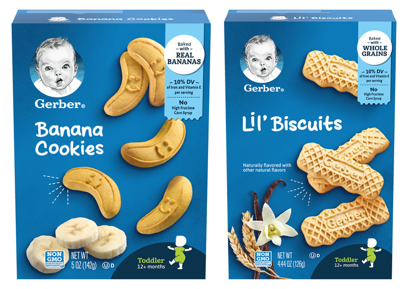 Gerber Cookies Variety Pack, 1 Lil Biscuits, 1 Banana Cookies, 2 CT - Trustables