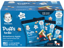 Gerber Puffs to Go Cereal Snack Packs, Strawberry Apple, 0.5 OZ, 12 CT - Trustables