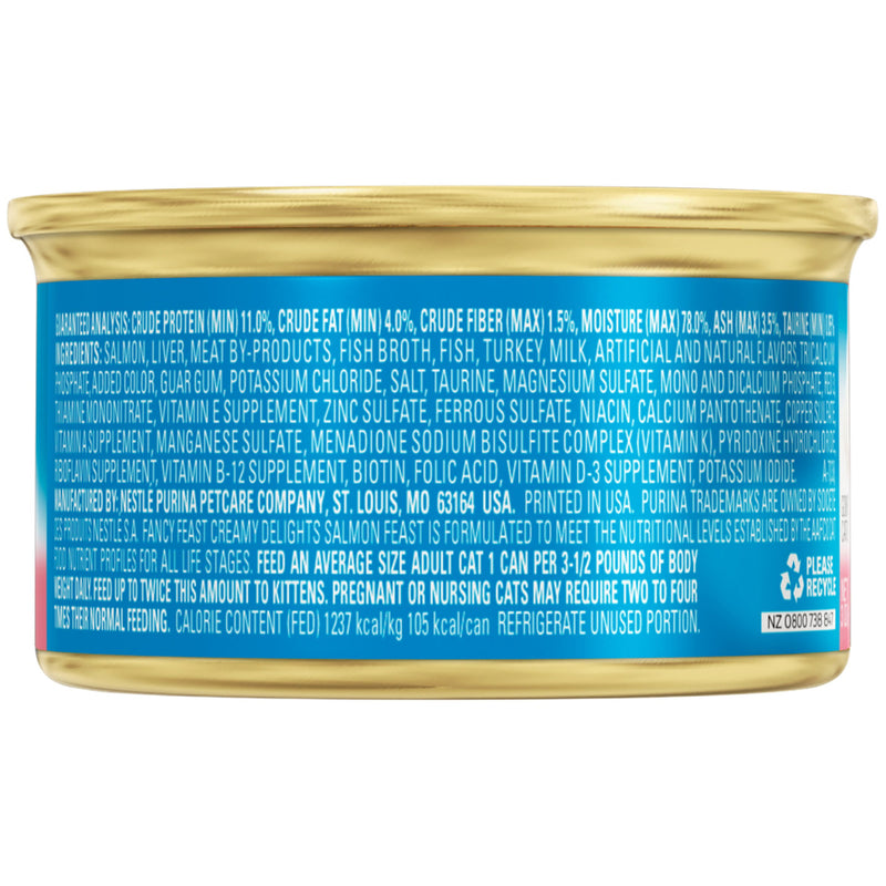 Purina Fancy Feast Creamy Delights Classic Salmon Feast With a Touch of Real Milk Wet Cat Food, 3 OZ - Trustables