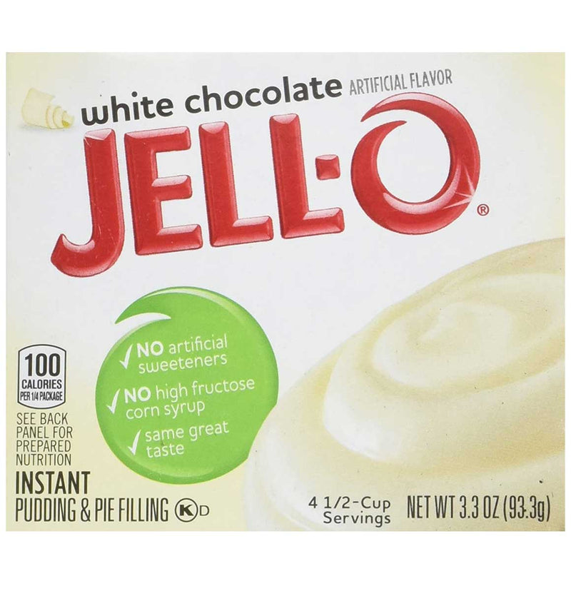 Jell-O Instant Pudding and Pie Filling, White Chocolate, 3.3 OZ - Trustables
