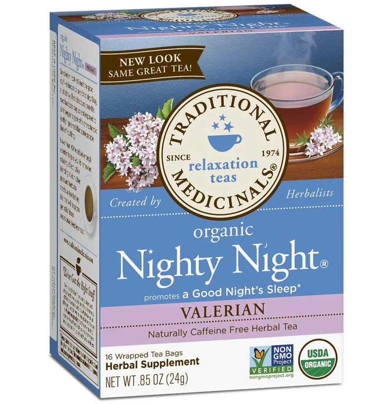 Traditional Medicinals Organic Nighty Night Valerian Relaxation Tea, 16 Tea Bags - Trustables