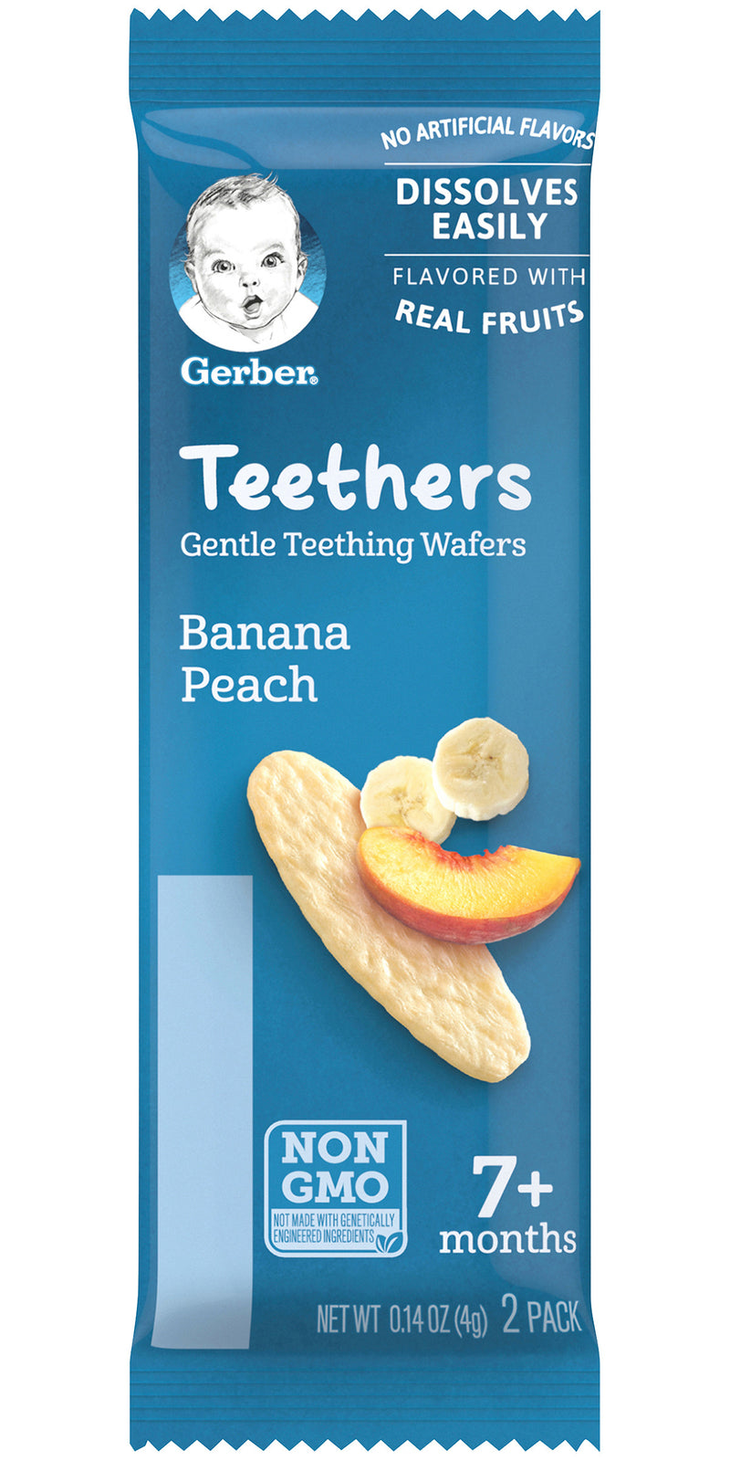 Gerber Teethers Gentle Teething Wafers, Banana Peach, 1.7 OZ - Trustables