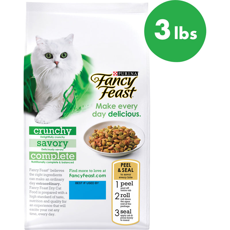 Purina Fancy Feast With Ocean Fish & Salmon and Accents of Garden Greens Dry Cat Food, 3 LB - Trustables