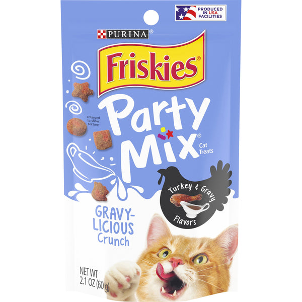 Friskies Party Mix Crunch Gravylicious Cat Treats, Turkey & Gravy, 2.1 OZ - Trustables