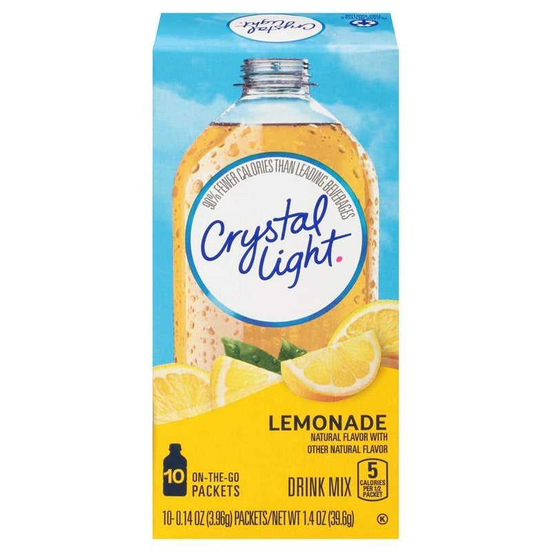Crystal Light On-the-Go Sugar-Free Lemonade Drink Mix, 10 CT - Trustables