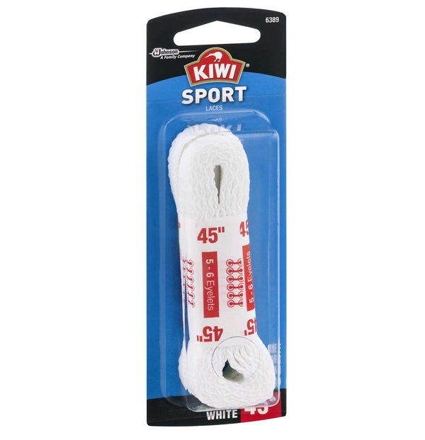 KIWI Sport 45" Flat White Replacement Shoelaces, 1 PAIR - Trustables