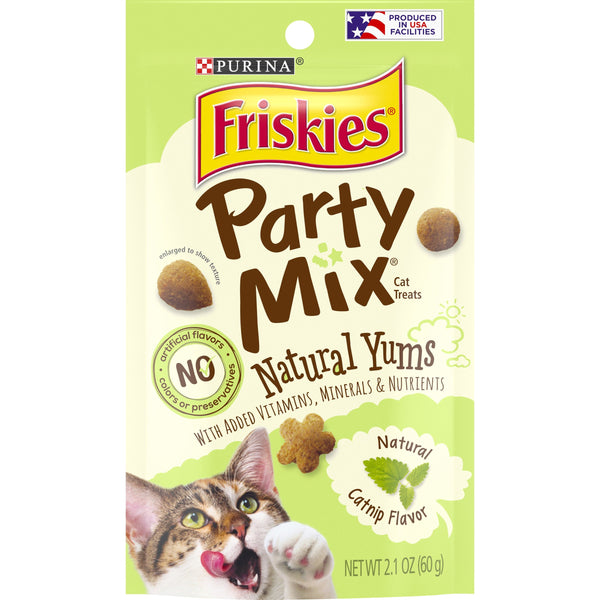 Friskies Party Mix Natural Cat Treats, Natural Yums, Catnip Flavor, 2.1 OZ - Trustables