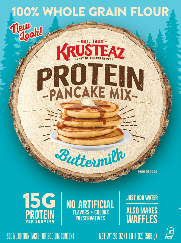 Krusteaz Buttermilk Protein Pancake Mix , 20 OZ - Trustables