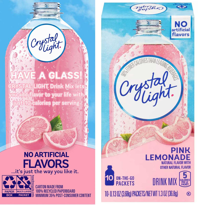 Crystal Light On-the-Go Pink Lemonade Drink Mix, 10 CT - Trustables