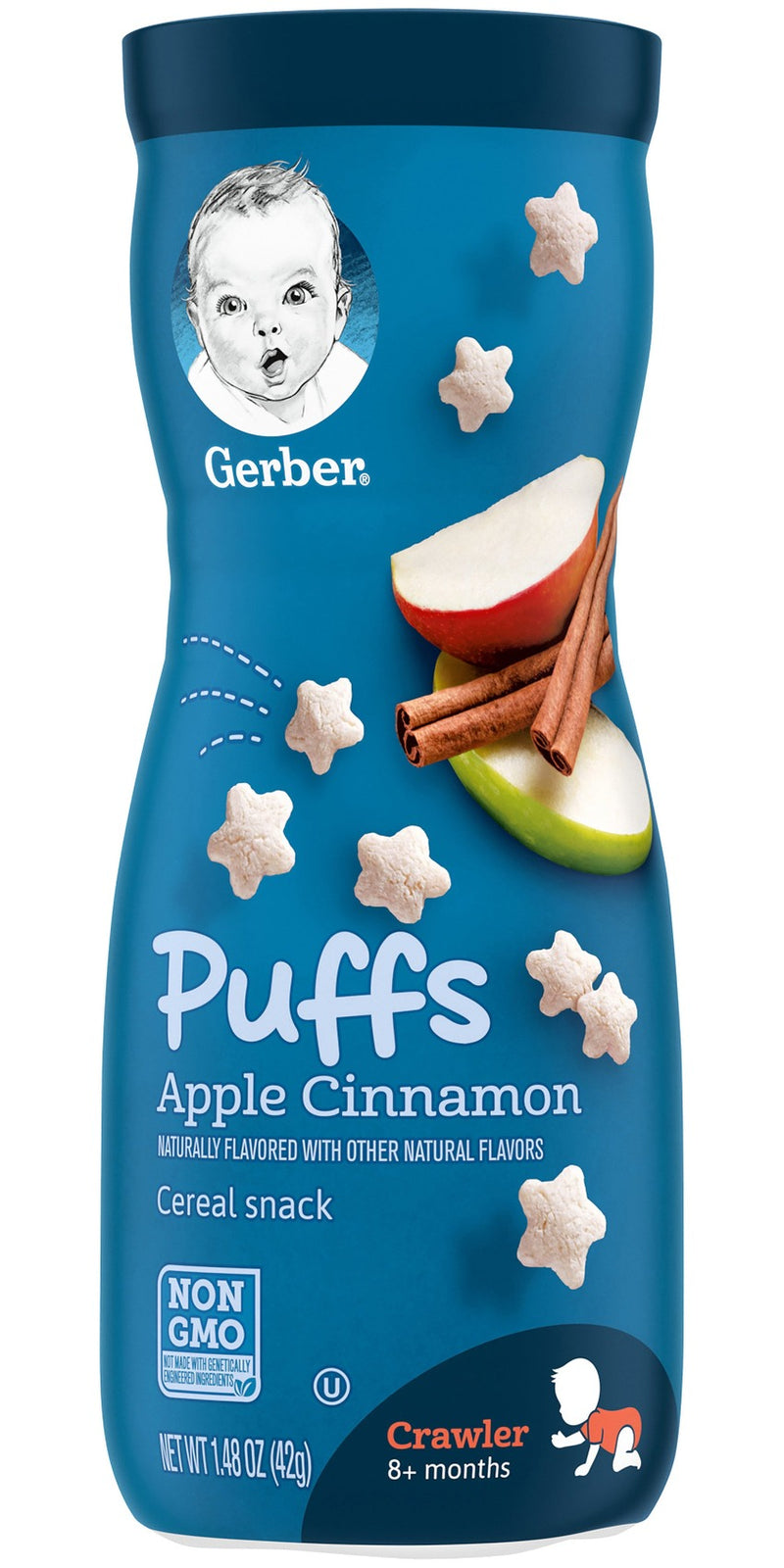 Gerber Puffs Cereal Snacks, Apple Cinnamon, 1.48 OZ - Trustables