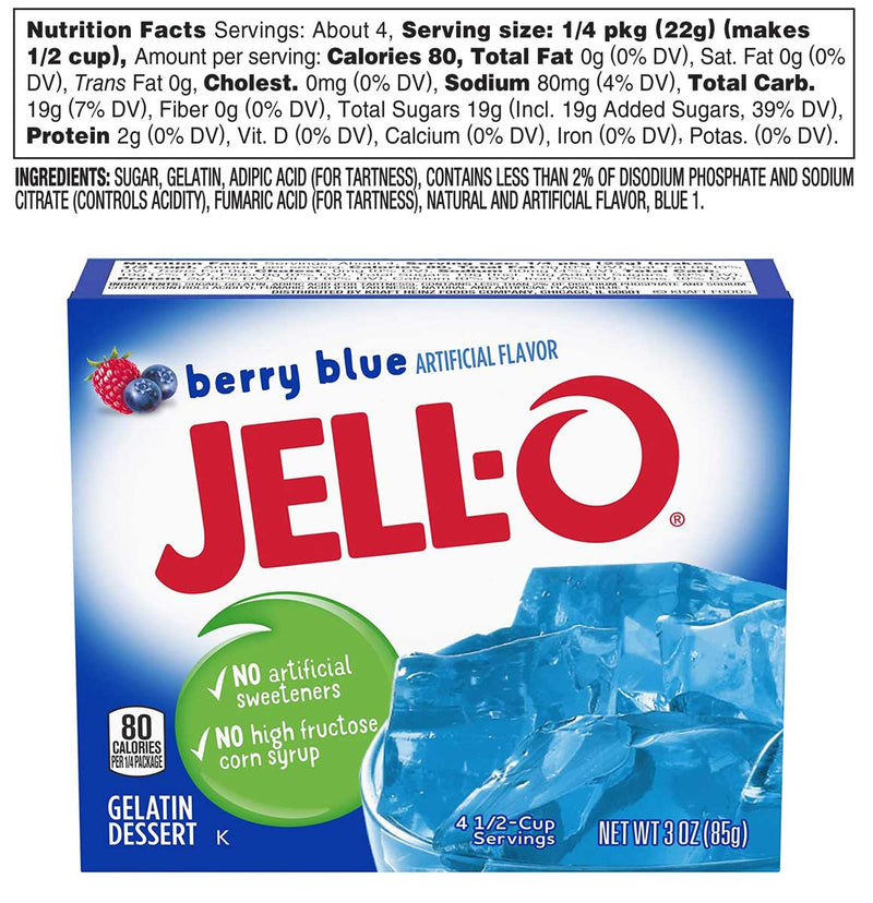 Jell-O Berry Blue Gelatin, 3 OZ - Trustables