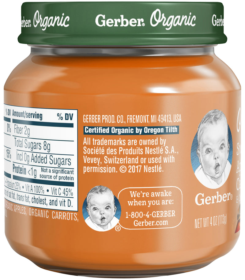 Gerber 2nd Foods, Organic Sweet Potato Apple Carrot, 4 OZ - Trustables