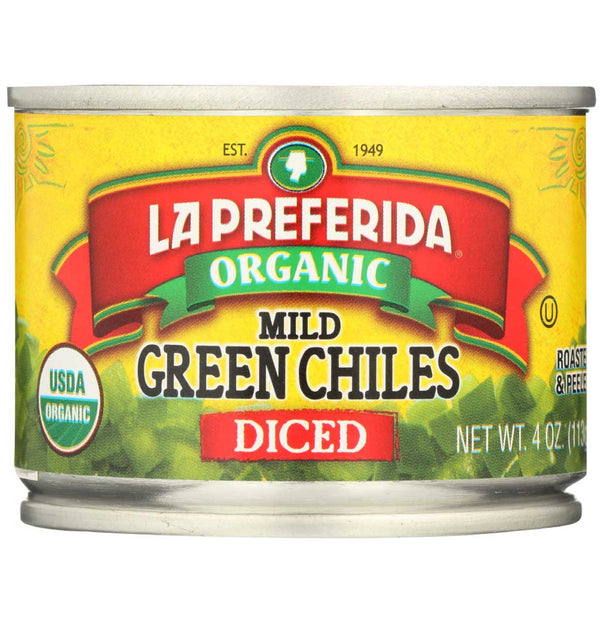 La Preferida Organic Green Chilies, Mild-Diced , 4 OZ - Trustables